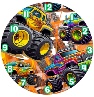 Lux Label & Co. MONSTER TRUCK - 20CM- 30CM CLOCK TRANSFER