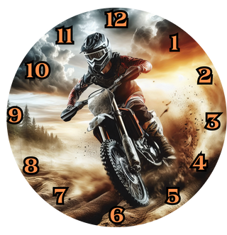 Lux Label & Co. MOTORBIKE - 30CM CLOCK TRANSFER