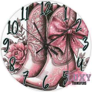 Lux Label & Co. PINK BOOTS -30CM CLOCK TRANSFER