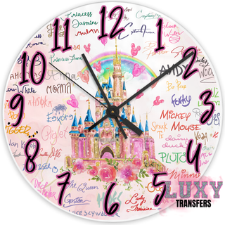 Lux Label & Co. PINK CASTLE - 20CM- 30CM CLOCK TRANSFER