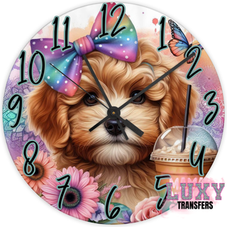 Lux Label & Co. RAINBOW CAVOODLE - 30CM CLOCK TRANSFER