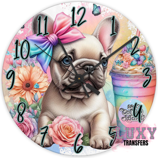 Lux Label & Co. RAINBOW FRENCHIE - 30CM CLOCK TRANSFER