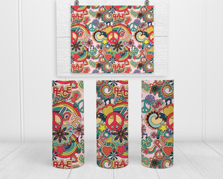 Lux Label & Co. RETRO PEACE- Sublimation 20oz Tumbler Prints