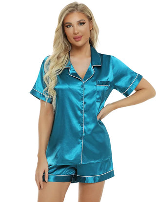 Lux Label & Co. SATIN PJS- TURQUIOSE