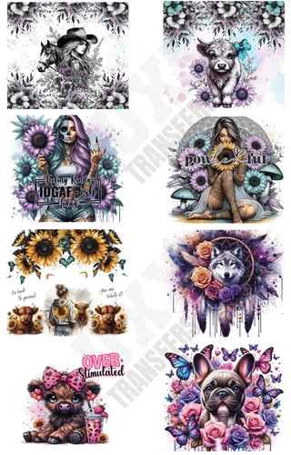 Lux Label & Co. SUBLIMATION PRINTS POWERFUL SUBLIMATION GANG SHEET- PRE DESIGNED