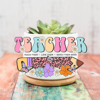 Lux Label & Co. TEACHER PENCIL  - POT PLANT DECAL