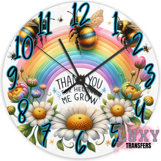 Lux Label & Co. THANKYOU FOR HELPING ME GROW -30CM CLOCK TRANSFER