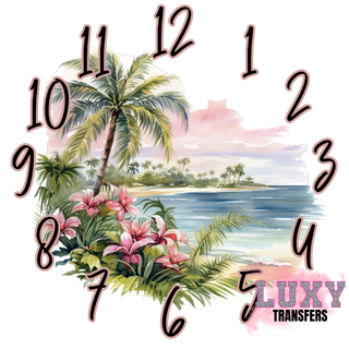 Lux Label & Co. TROPICAL BEACH -30CM CLOCK TRANSFER