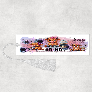 Lux Label & Co. Uv DTF Print Wraps ADHD OVER STIMULATED HIGHLAND COW - INSTOCK BOOKMARK UV DTF