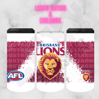 Lux Label & Co. Uv DTF Print Wraps AFL BRISBANE LIONS  - INSTOCK 16 OZ UV DTF WRAP