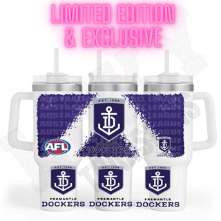 Lux Label & Co. Uv DTF Print Wraps AFL FREEMANTLE DOCKERS - INSTOCK 40 OZ UV DTF WRAP