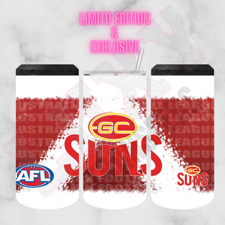 Lux Label & Co. Uv DTF Print Wraps AFL GOLD COAST SUNS - INSTOCK 16 OZ UV DTF WRAP