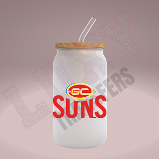 Lux Label & Co. Uv DTF Print Wraps AFL GOLD COAST SUNS- INSTOCK Single Decal UV DTF