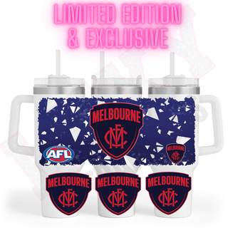 Lux Label & Co. Uv DTF Print Wraps AFL MELBOURNE - INSTOCK 40 OZ UV DTF WRAP