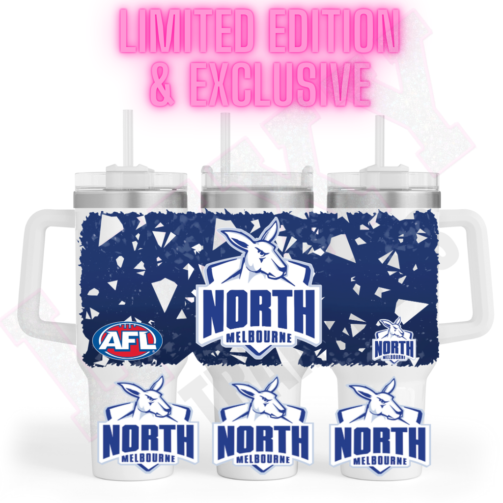 AFL NORTH MELBOURNE -40 OZ WRAP – Lux Label & Co.