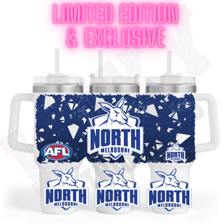 Lux Label & Co. Uv DTF Print Wraps AFL NORTH MELBOURNE - INSTOCK 40 OZ UV DTF WRAP