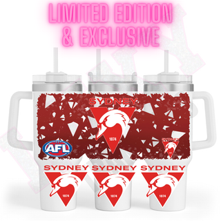 Lux Label & Co. Uv DTF Print Wraps AFL SYDNEY SWANS - INSTOCK 40 OZ UV DTF WRAP