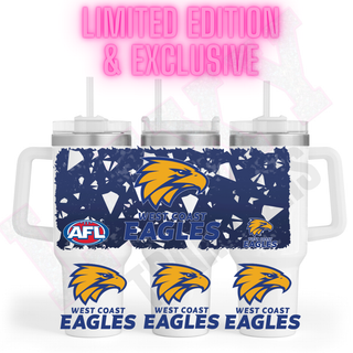 Lux Label & Co. Uv DTF Print Wraps AFL WEST COAST EAGLES - INSTOCK 40 OZ UV DTF WRAP