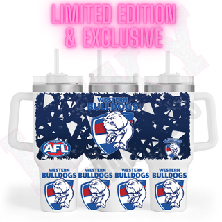 Lux Label & Co. Uv DTF Print Wraps AFL WESTERN BULLDOGS  - INSTOCK 40 OZ UV DTF WRAP