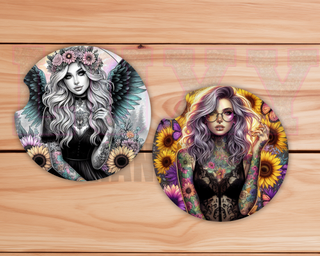 Lux Label & Co. Uv DTF Print Wraps ANGEL VS - INSTOCK CAR COASTER SUBLIMATION PRINT