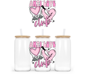 Lux Label & Co. Uv DTF Print Wraps ANTI LOVE CLUB- INSTOCK Single Decal UV DTF