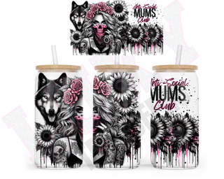 Lux Label & Co. Uv DTF Print Wraps ANTI SOCIAL MUMS CLUB- INSTOCK 16 OZ UV DTF WRAP