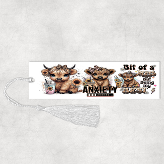 Lux Label & Co. Uv DTF Print Wraps ANXIETY HIGHLAND COW TRIO - INSTOCK BOOKMARK UV DTF