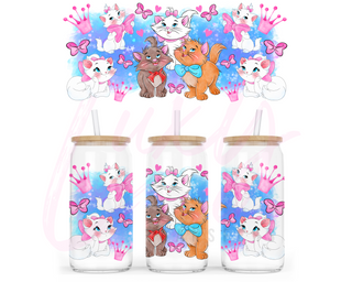 Lux Label & Co. Uv DTF Print Wraps ARISTOCAT KITTENS- INSTOCK 16 OZ UV DTF WRAP