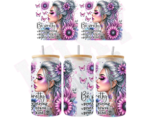 Lux Label & Co. Uv DTF Print Wraps BE PRETTY - INSTOCK 16 OZ UV DTF WRAP