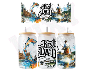 Lux Label & Co. Uv DTF Print Wraps BEST DAD EVER -  INSTOCK 16 OZ UV DTF WRAP