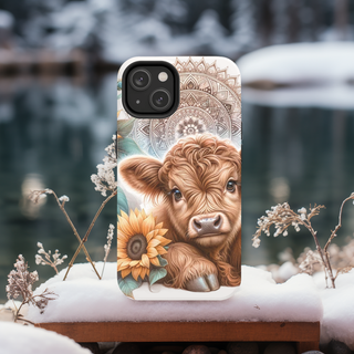 Lux Label & Co. Uv DTF Print Wraps BOHO HIGHLAND COW - PHONE CASE SUBLIMATION PRINT