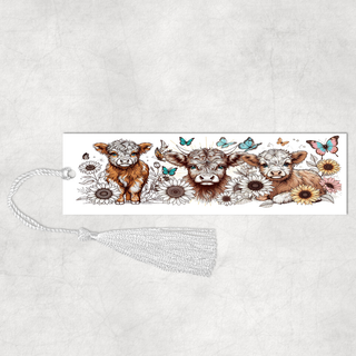 Lux Label & Co. Uv DTF Print Wraps BOHO HIGHLAND COWS - INSTOCK BOOKMARK UV DTF