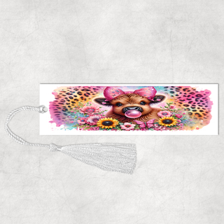 Lux Label & Co. Uv DTF Print Wraps BUBBLE HIGHLAND COW - INSTOCK BOOKMARK UV DTF