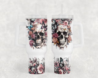 Lux Label & Co. Uv DTF Print Wraps BUTTERFLY SKULL HEAD- INSTOCK 40 OZ UV DTF WRAP