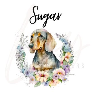 Lux Label & Co. Uv DTF Print Wraps DACHSHUND SUGAR CANISTER UV DECAL