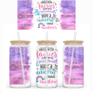 Lux Label & Co. Uv DTF Print Wraps DANCE WITH FAIRIES SWIM WITH MERMAIDS - INSTOCK 16 OZ UV DTF WRAP