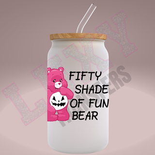 Lux Label & Co. Uv DTF Print Wraps FIFTY SHADES OF FUN BEAR- INSTOCK Single Decal UV DTF