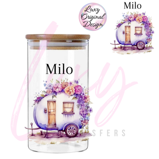 Lux Label & Co. Uv DTF Print Wraps FLORAL CARAVAN MILO CANISTER UV DECAL