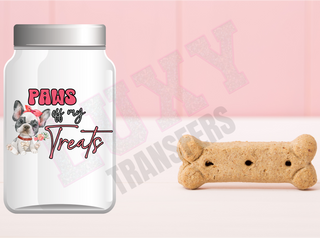 Lux Label & Co. Uv DTF Print Wraps FRENCHIE PAWS OFF MY TREATS CANISTER UV DECAL