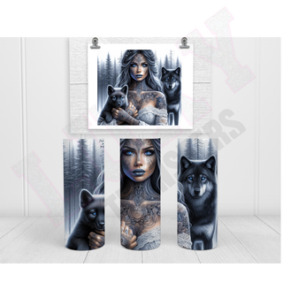 Lux Label & Co. Uv DTF Print Wraps GODESS AND HER WOLVES - INSTOCK 20 OZ SUBLIMATION PRINT