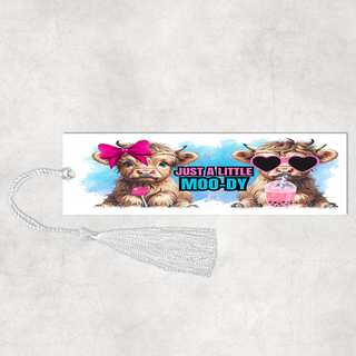 Lux Label & Co. Uv DTF Print Wraps JUST A BIT MOO-DY - INSTOCK BOOKMARK UV DTF