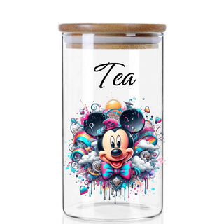 Lux Label & Co. Uv DTF Print Wraps MICKEY TEA CANISTER UV DECAL