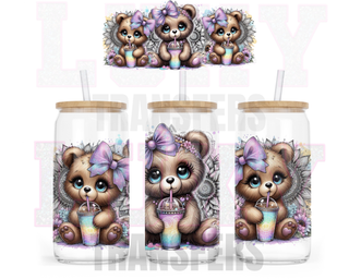 Lux Label & Co. Uv DTF Print Wraps MINI BEARS- INSTOCK 16 OZ UV DTF WRAP