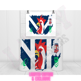 Lux Label & Co. Uv DTF Print Wraps NRL ROOSTERS- INSTOCK 20 OZ SUBLIMATION PRINT