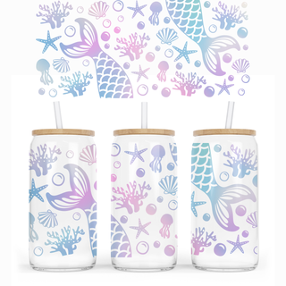 Lux Label & Co. Uv DTF Print Wraps PASTEL MERMAID TAILS - INSTOCK 16 OZ UV DTF WRAP