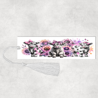 Lux Label & Co. Uv DTF Print Wraps PINK HIGHLAND COW TRIO - INSTOCK BOOKMARK UV DTF