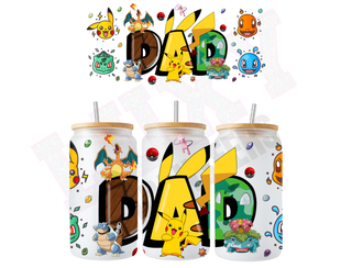 Lux Label & Co. Uv DTF Print Wraps POKEMON DAD- INSTOCK 16 OZ UV DTF WRAP