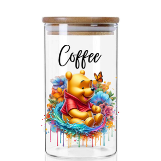 Lux Label & Co. Uv DTF Print Wraps POOH COFFEE CANISTER UV DECAL