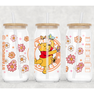 Lux Label & Co. Uv DTF Print Wraps POOH STARBUCKS- INSTOCK 16 OZ UV DTF WRAP