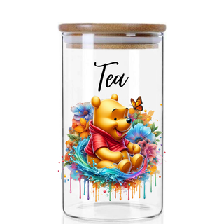 Lux Label & Co. Uv DTF Print Wraps POOH TEA CANISTER UV DECAL